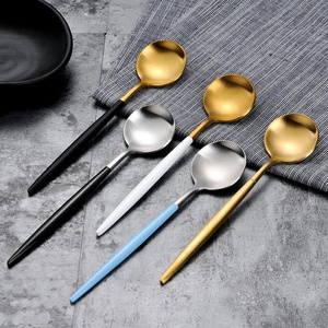 Custom Black Tea Spoon Food Grade Dessert Spoon Unbreakable Dinner Set