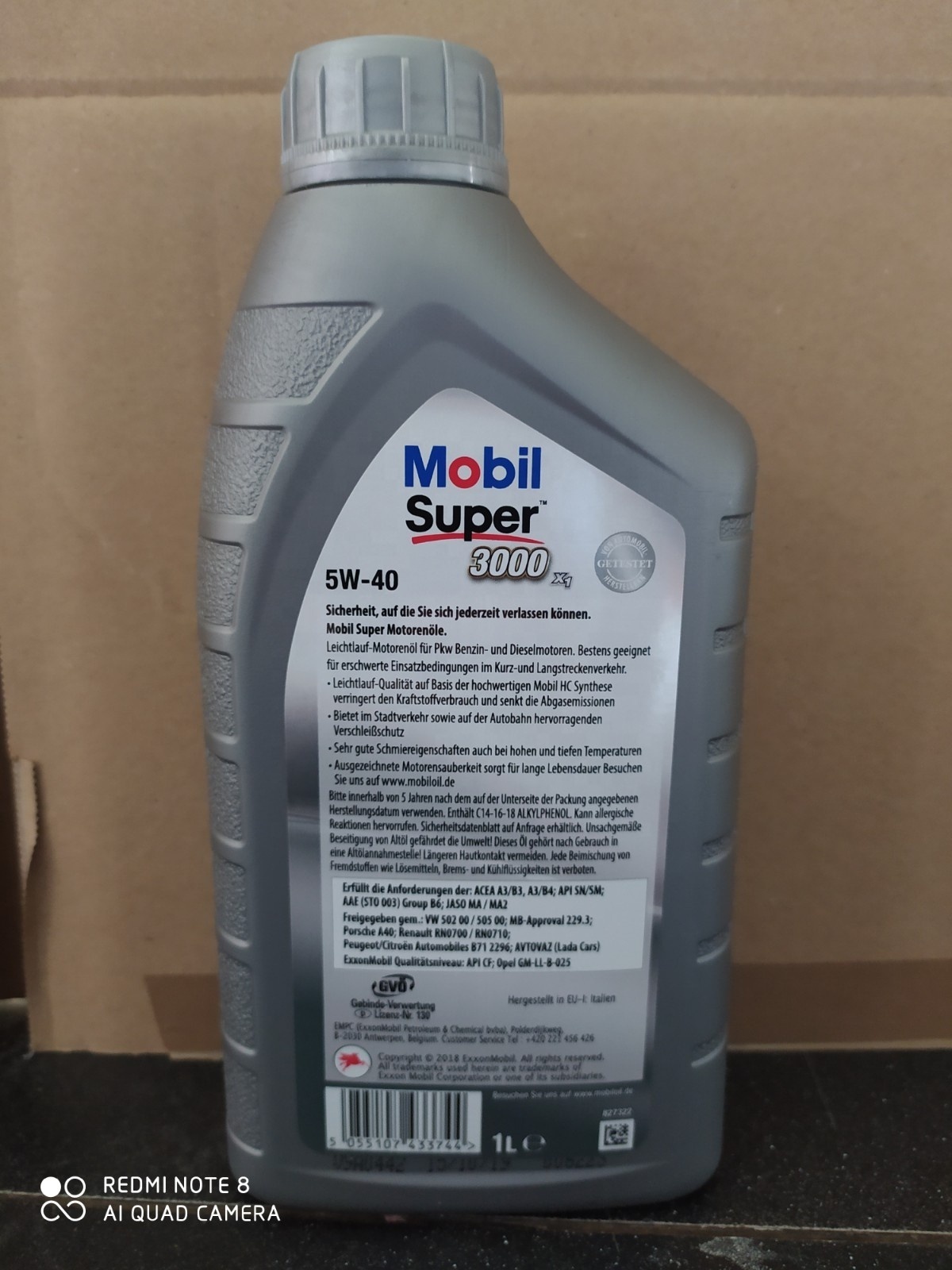 Mobil 1 X1 Super 3000 5W-40 1 litre pail  Auto Engine Oil Treatment Lubricant