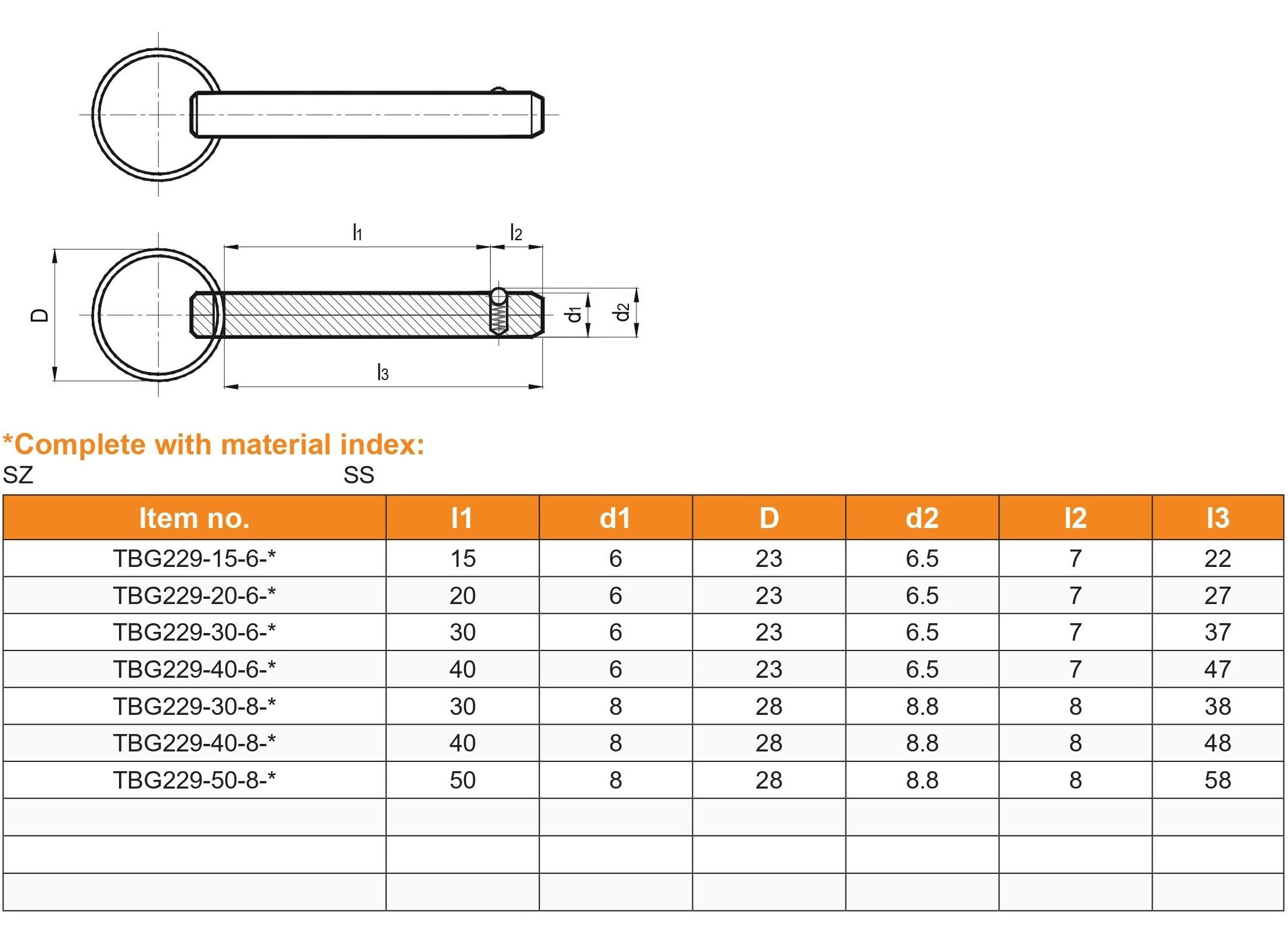 Stainless Steel M6 Quick Release Ball Locking Pins Ball Lock Pins with Ring