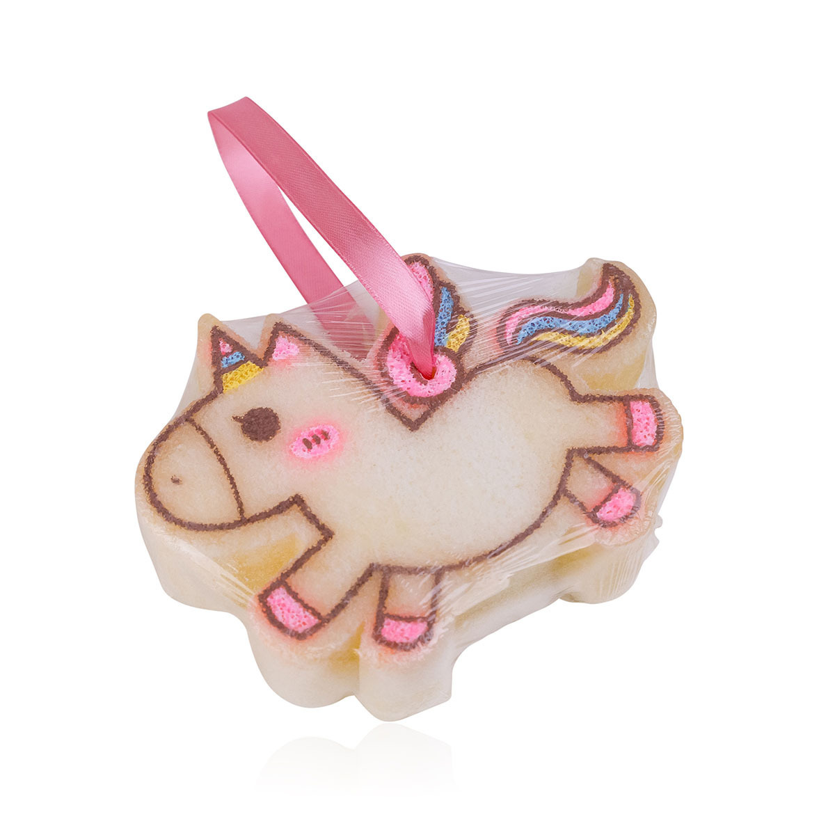 Accentra Brand Strawberry Fragrance Custom Bathing Soap Infused Sponge Magical Unicorn With Hanger