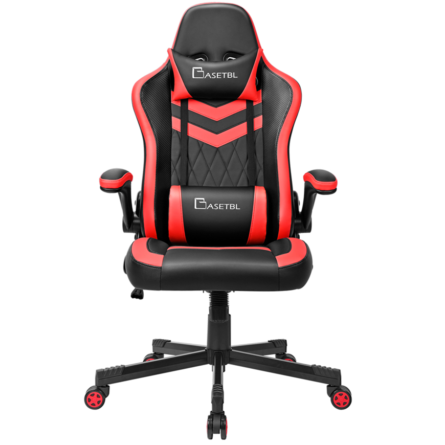 EFU-F013 Ergonomic Office Chair With Headrest And Lumbar Support Flip Armrest PU Leather Swivel Computer Chair Gaming Chair