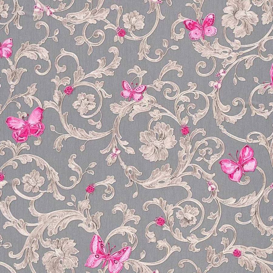 Wholesale Manufacturer Grey And Pink Floral Wallpaper Easy To Stick Ideal For Living Rooms