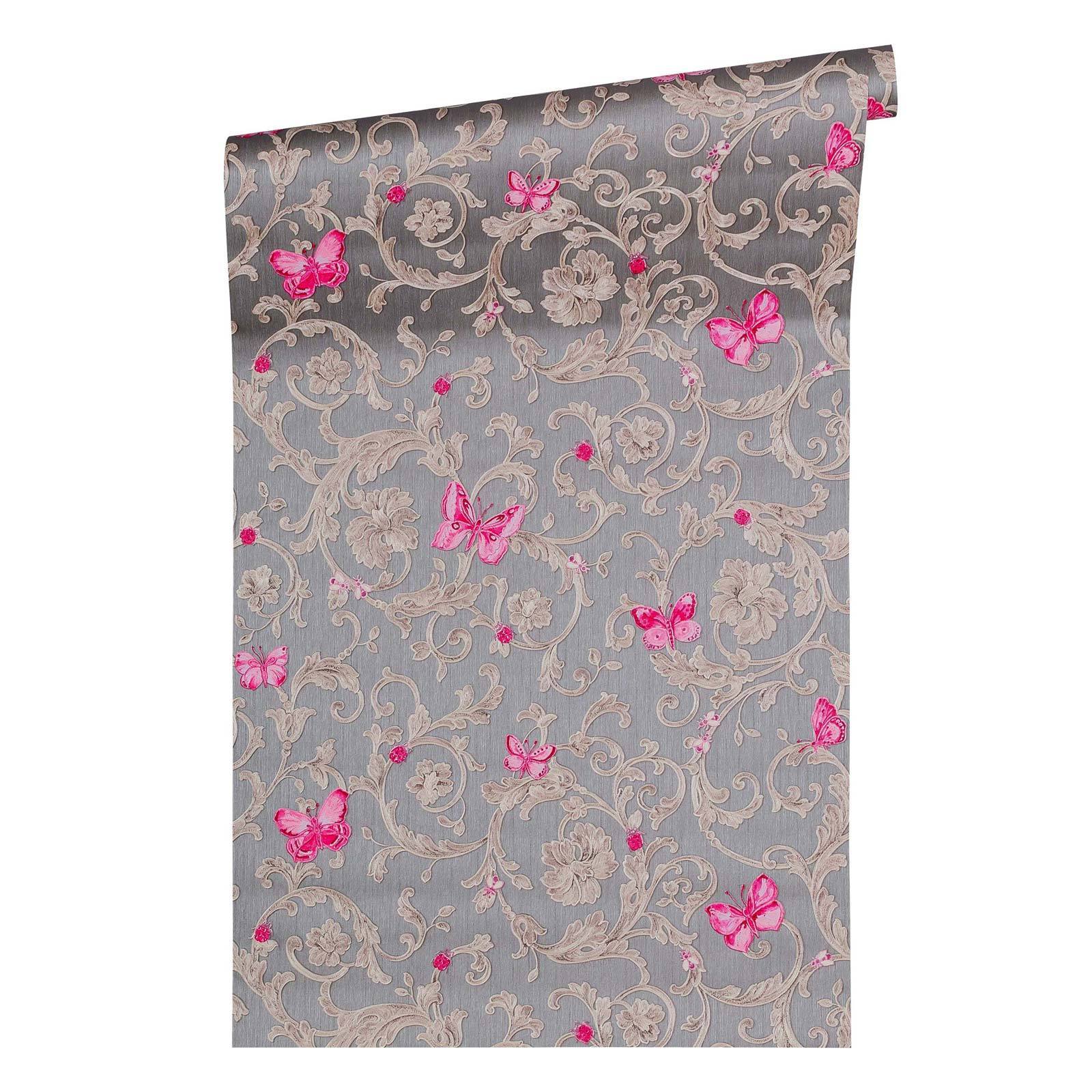 Wholesale Manufacturer Grey And Pink Floral Wallpaper Easy To Stick Ideal For Living Rooms