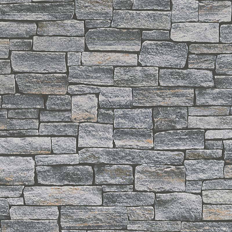 Great Quality 3D Grey Stone Wall Effect Home Decor Non-Woven Vinyl Scrubbable And Strippable Wallpaper