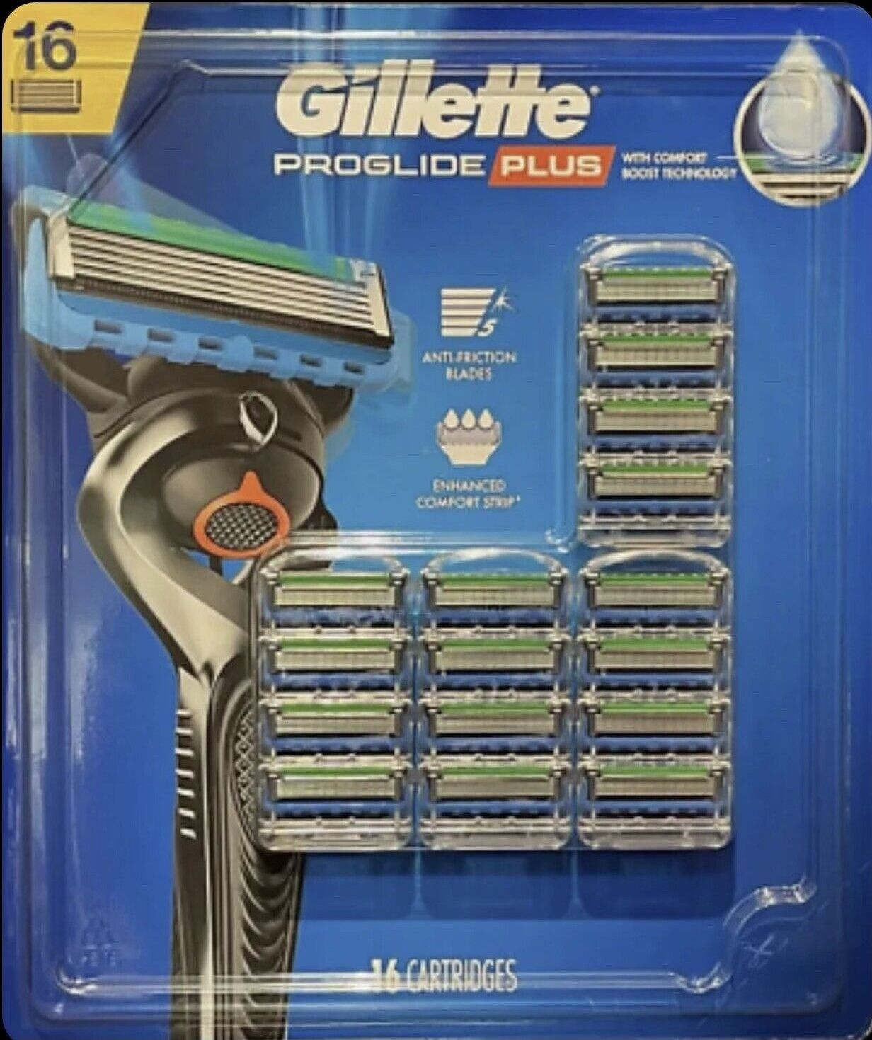 16 Gillette ProGlide Plus Men 5 Blade Razor Cartridges Fit All Fusion5 New