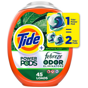 Tide Power Pods Laundry Detergent Pacs - 45 Count, Botanical Rain Scent, Freshness, Advanced Odor Elimination