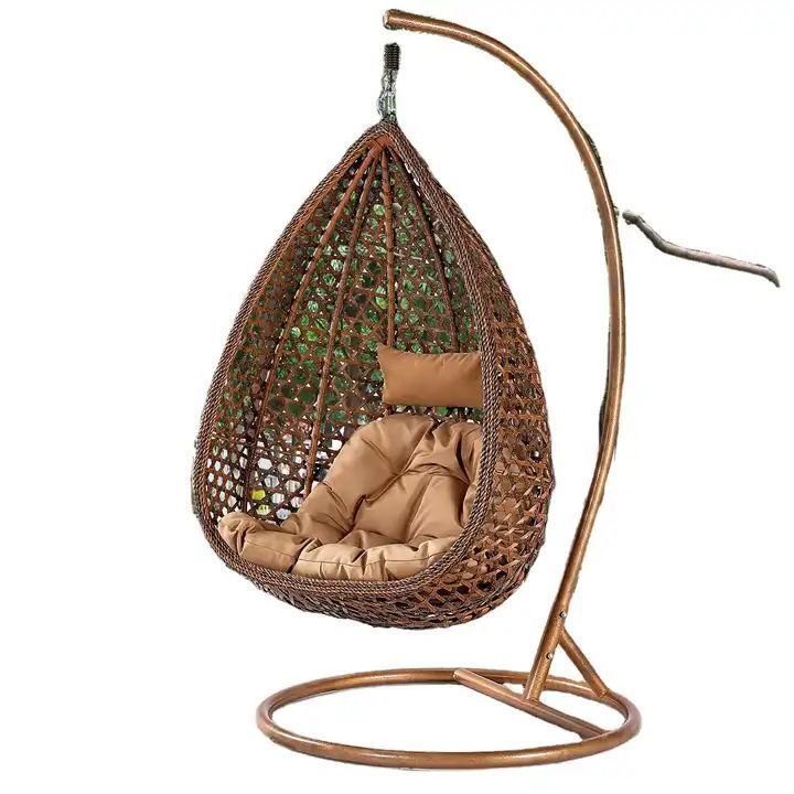 Patio Watcher Hammock Chair Hanging Macrame Swing with Cushion and Hardware Kits Handmade Knitted Mesh Rope Swing Chair White