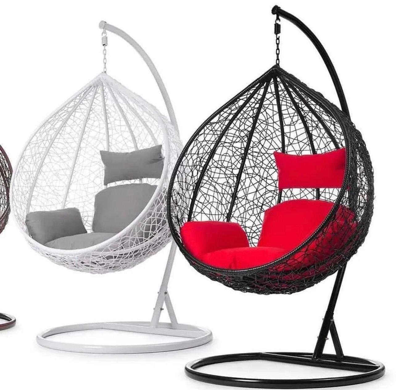 Wholesale indoor outdoor patio rattan wicker hanging egg swing chair with metal stand for sell and fast delivery to usa europe