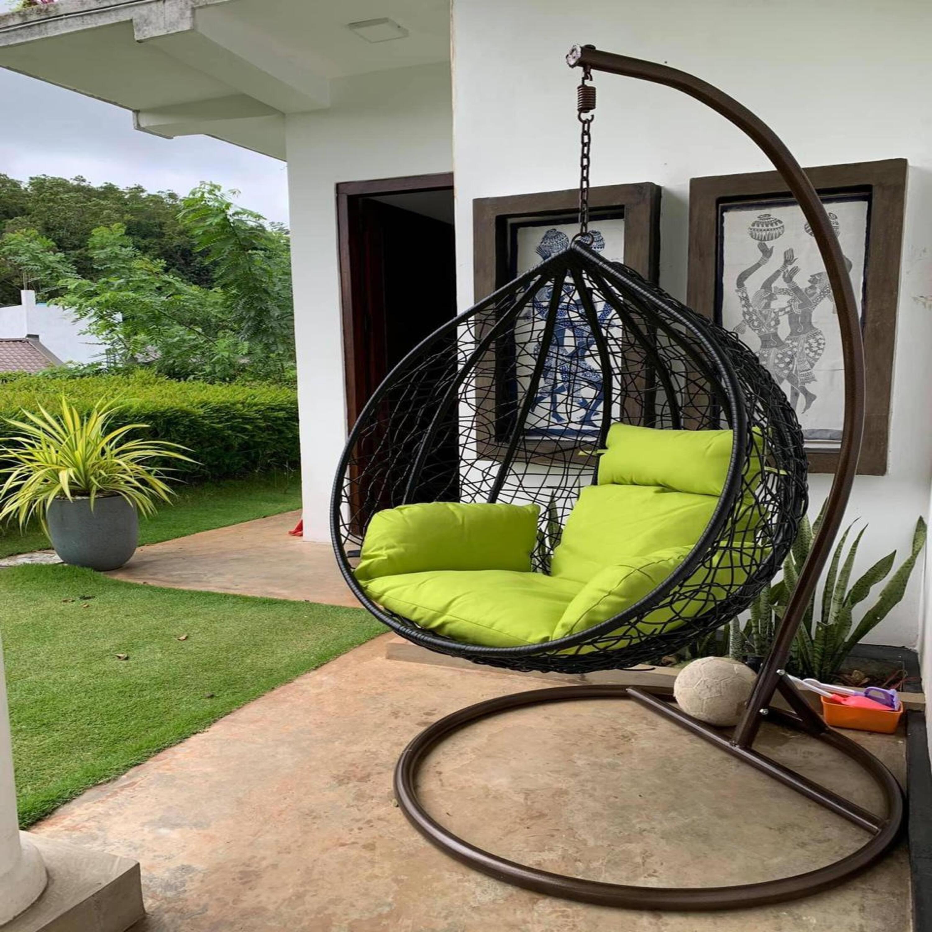 Buy Cheap Basket Steel Wicker Rattan Swing Seat Furniture Outdoor Patio Swing Chair Hanging Garden Swing Egg Chair With Stand