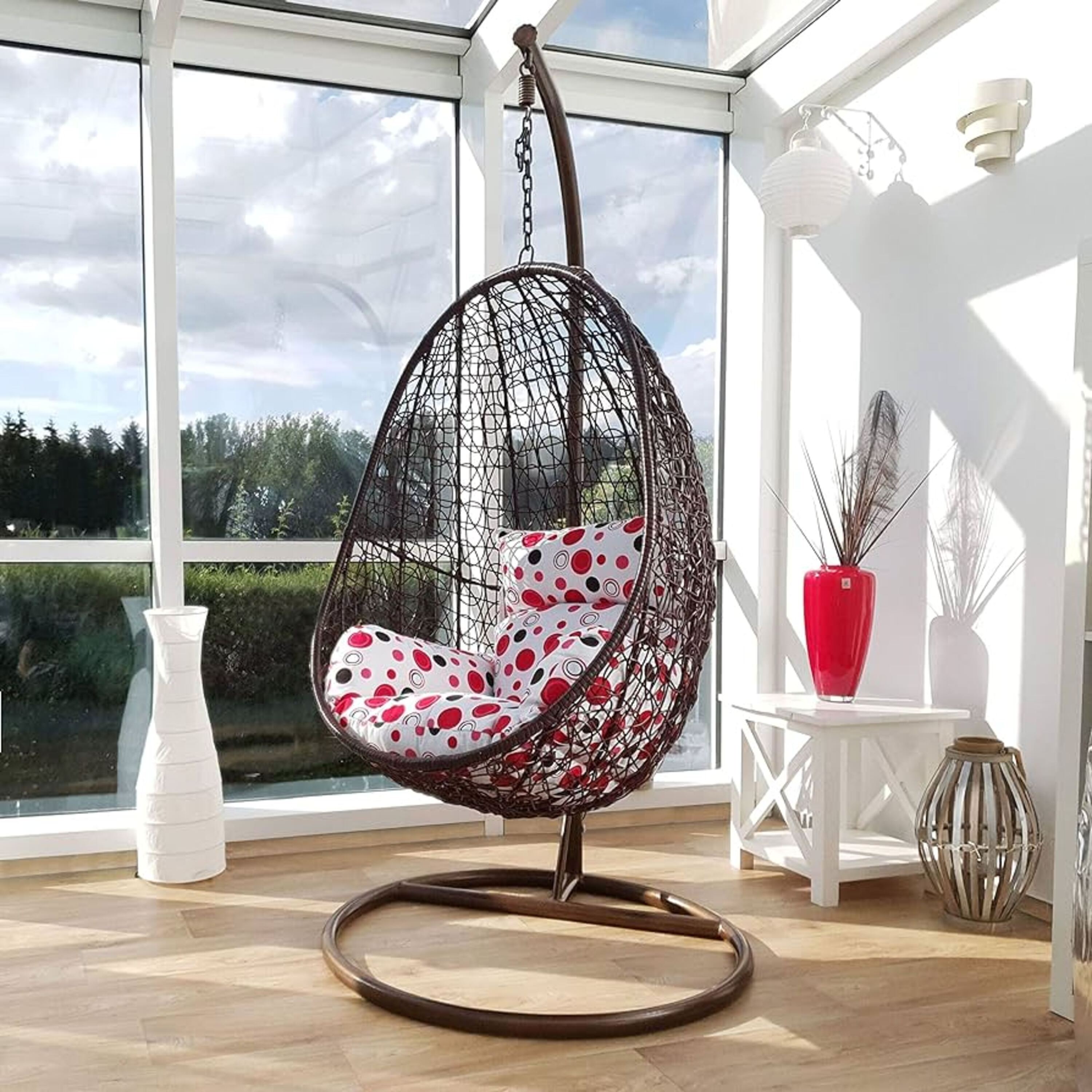 Buy Cheap Basket Steel Wicker Rattan Swing Seat Furniture Outdoor Patio Swing Chair Hanging Garden Swing Egg Chair With Stand