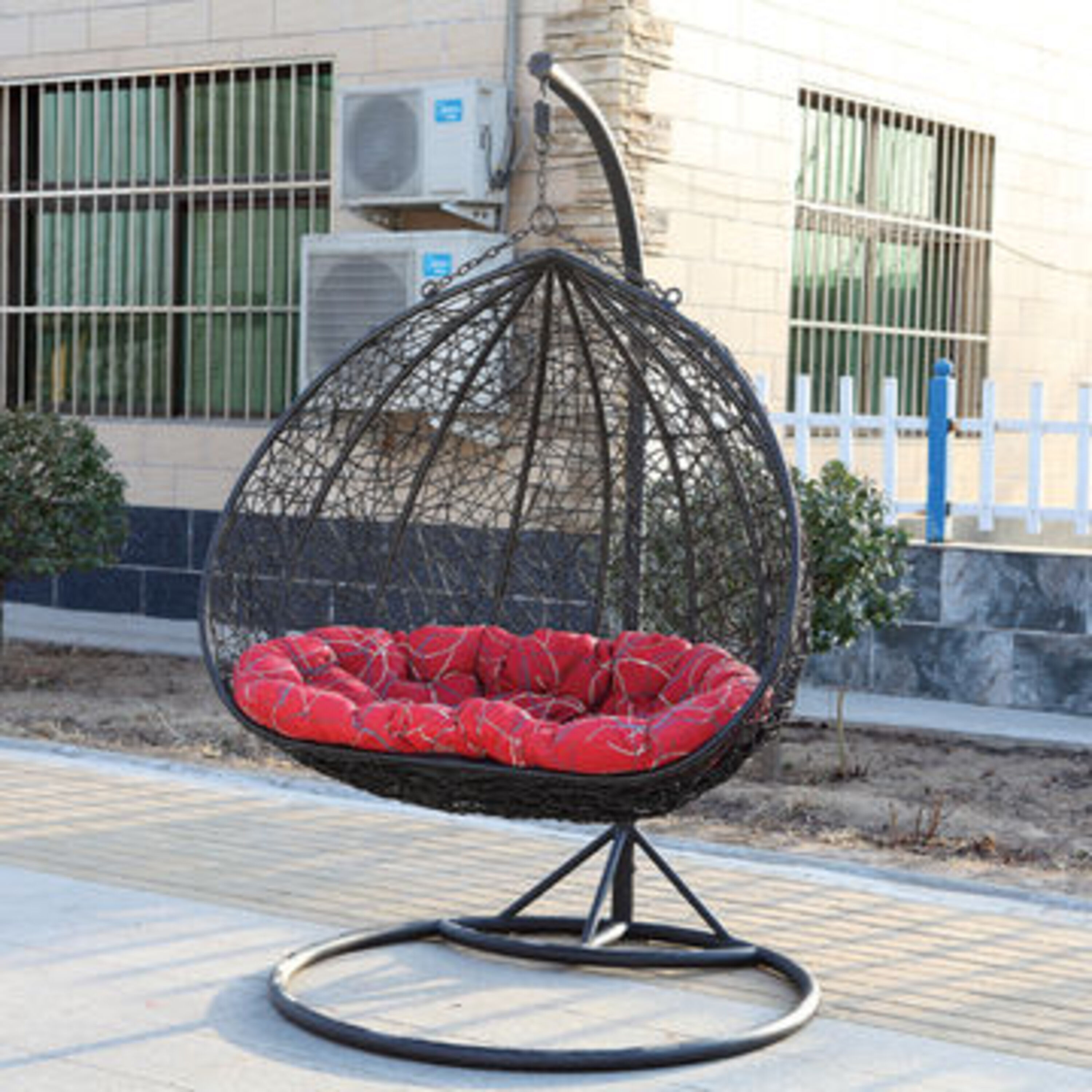 Buy Cheap Basket Steel Wicker Rattan Swing Seat Furniture Outdoor Patio Swing Chair Hanging Garden Swing Egg Chair With Stand