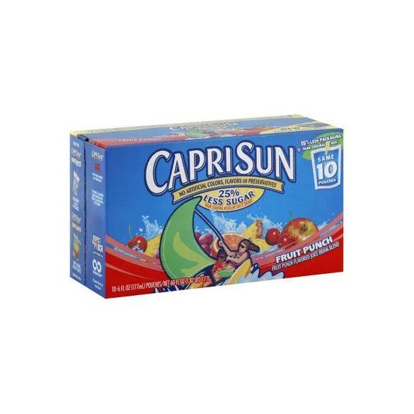 Capri Sun Fruit Punch Flavored Juice Drink, 10 ct Box, 6 fl oz Pouches