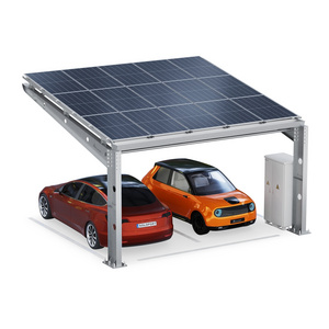 Soloport Brand PP2/40-G6300 Single-Sided Car Park Roofing Easy Assembly Carport Canopy With Wallbox And Control Cabinet