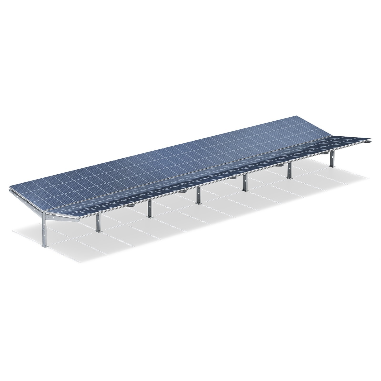 Soloport Brand PP24-G75600 Steel Structure Car Parking Shed Roof Design 6 Fields With 180 Solar Modules