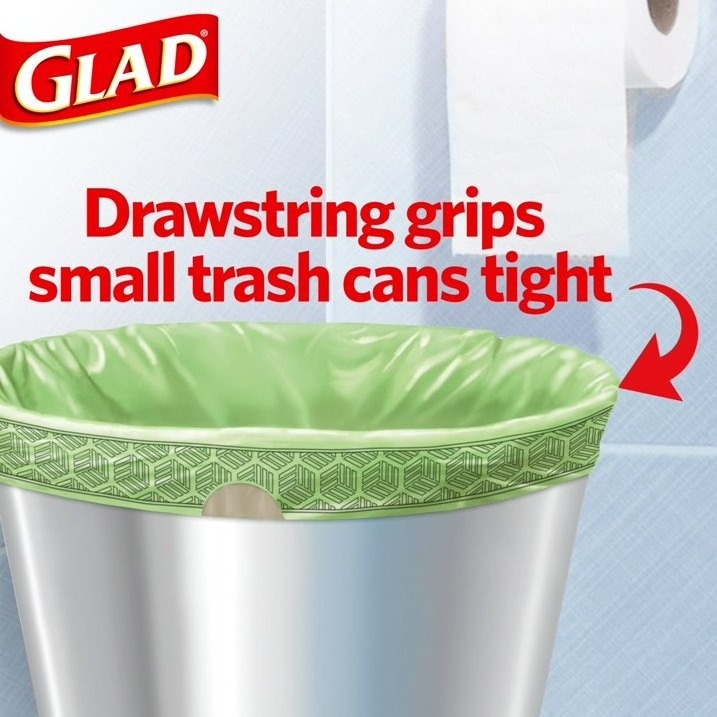 Glad 4 Gallon Small Drawstring Kitchen Trash Bags, Sweet Citron and Lime, 80 Bags