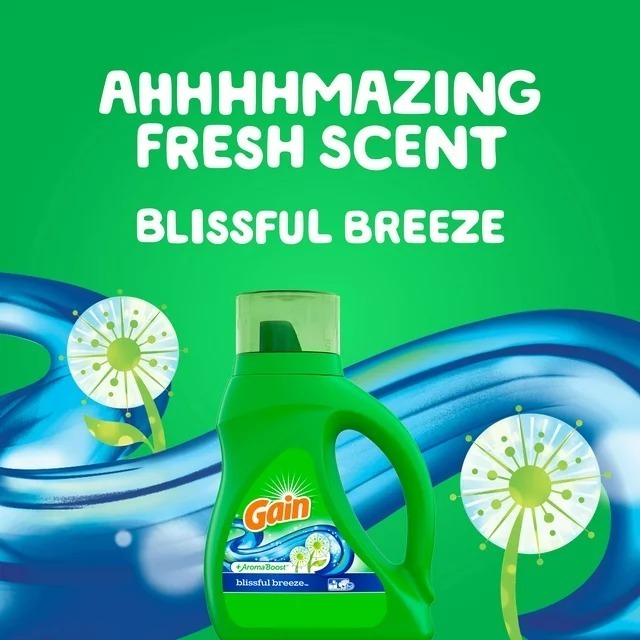 Gain Blissful Breeze He, 96 Loads Liquid Laundry Detergent, 150 fl oz