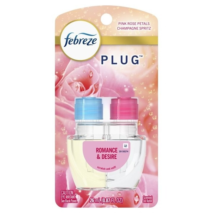 Febreze Odor-Fighting PLUG Air Freshener Oil Refill, Pink Rose Petals, (1) .87 fl. oz.