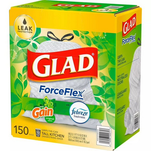 Glad 4 Gallon Small Drawstring Kitchen Trash Bags, Sweet Citron and Lime, 80 Bags