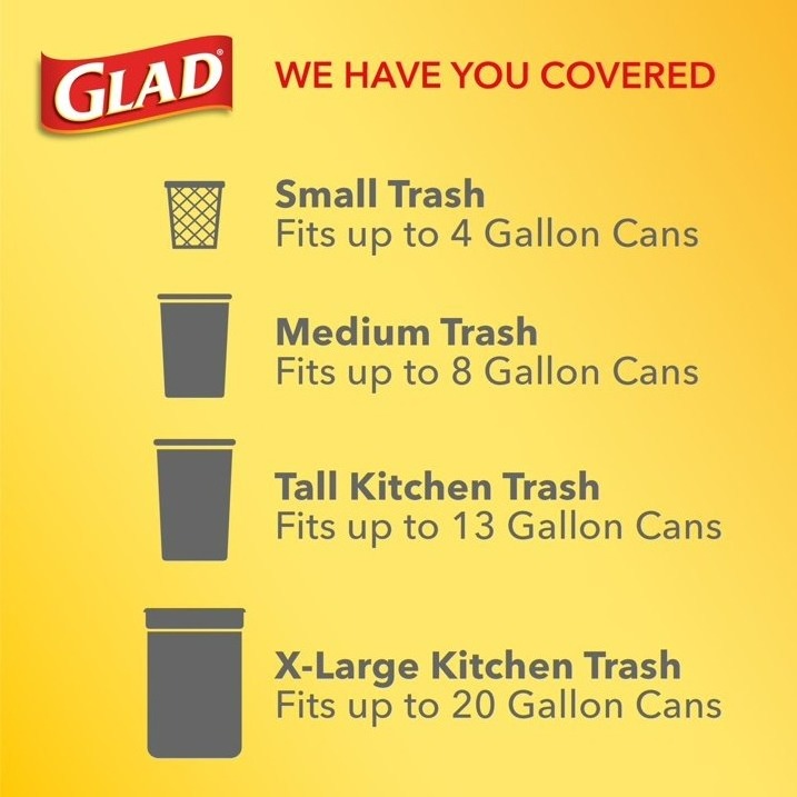 Glad 4 Gallon Small Drawstring Kitchen Trash Bags, Sweet Citron and Lime, 80 Bags