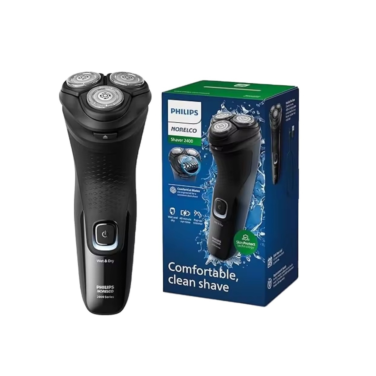 Philips Norelco Shaver 2400, Rechargeable Cordless Electric Shaver with Pop-Up Trimmer, X3001/90