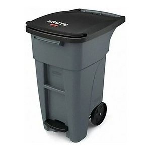 Rubbermaid Trash/Garbage Can/Bin with Wheels, 32 GAL, for Restaurants/Hospitals/Back of House/Warehouses/Home, Gray