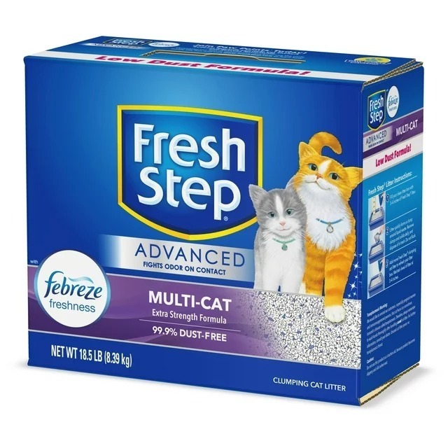 Fresh Step Clumping Cat Litter, Advanced, Multi-Cat Odor Control, 18.5 lbs