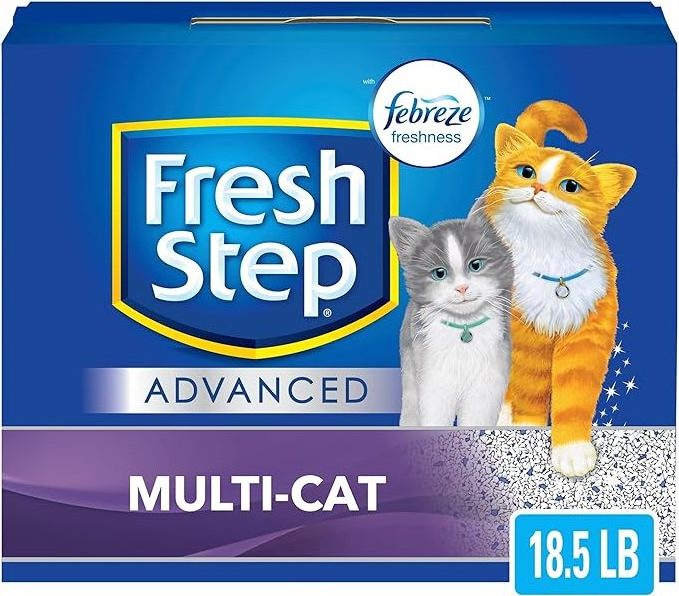 Fresh Step Clumping Cat Litter, Advanced, Multi-Cat Odor Control, 18.5 lbs