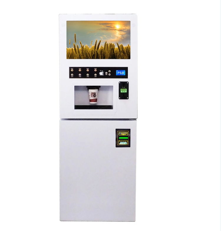 Fully Automatic 3 Drinks Instant Coffee Vending Machine For Business