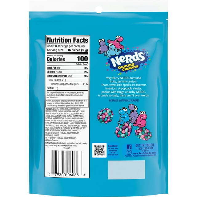 Nerds Gummy Clusters Candy, Very Berry 8 oz Bag