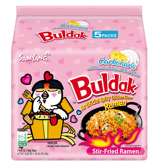 Samyang Buldak Cream Carbonara Hot Chicken Flavor Ramen Instant Noodles 5Packs 140gX5 Halal