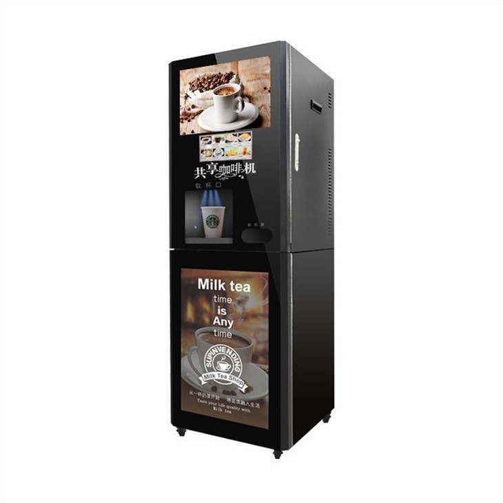 Fully Automatic 3 Drinks Instant Coffee Vending Machine For Business