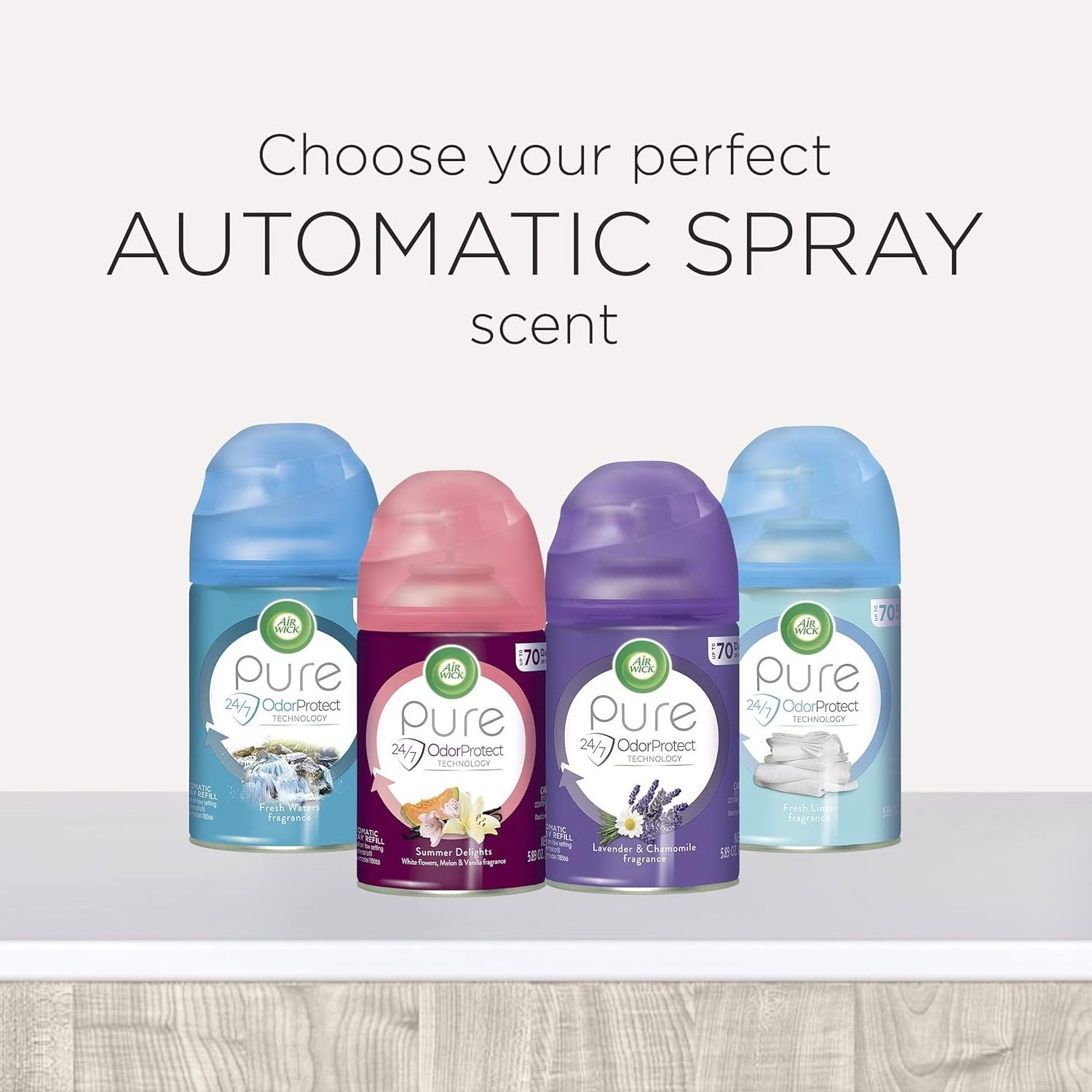 Air Wick Automatic Air Freshener Spray Refill,  Fresh Waters, Odor Neutralization, Essential Oils