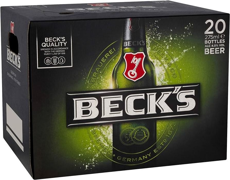 Beck's German Lager Beer Bottle, 20 x 275 ml