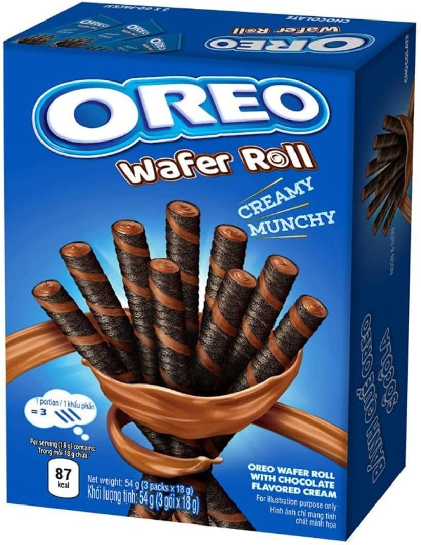 Oreo Wafer Rolls Chocolate - 8 x 54g