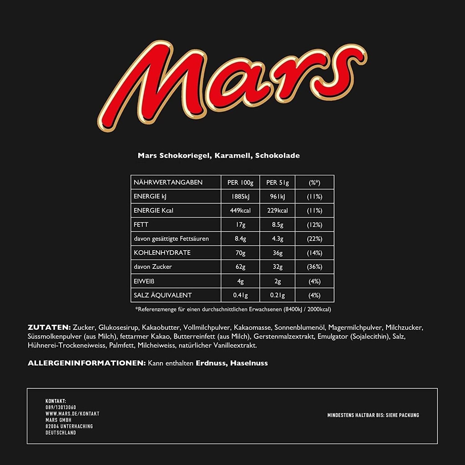 Mars Chocolate Bar Box 51g x24