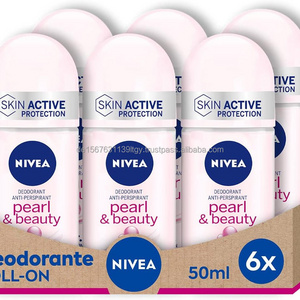 NIVEA Pearl & Beauty Roll-On Deodorant in Pack of 6 x 50 ml, Antiperspirant Deodorant