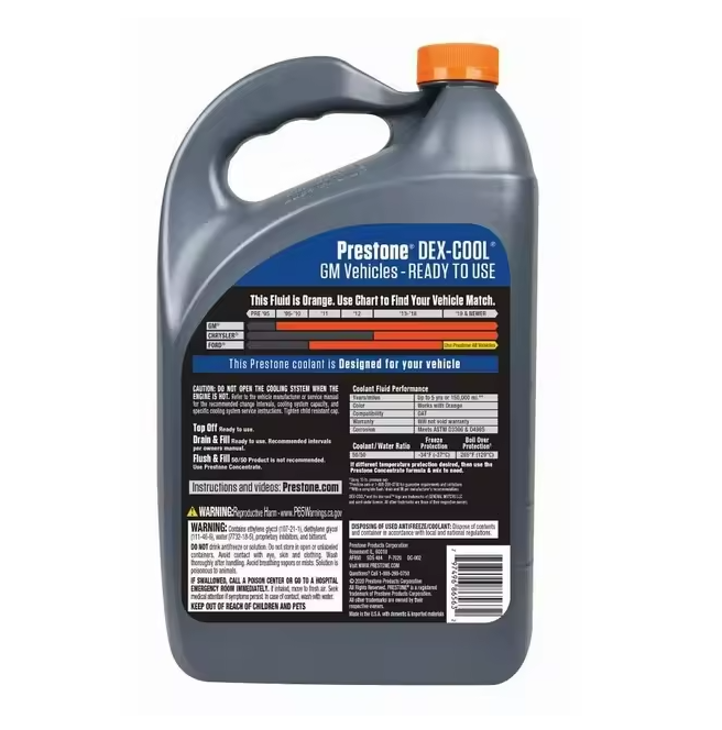 Prestone DEX-COOL Antifreeze+Coolant Extended Life Prediluted 50/50 1 Gallon