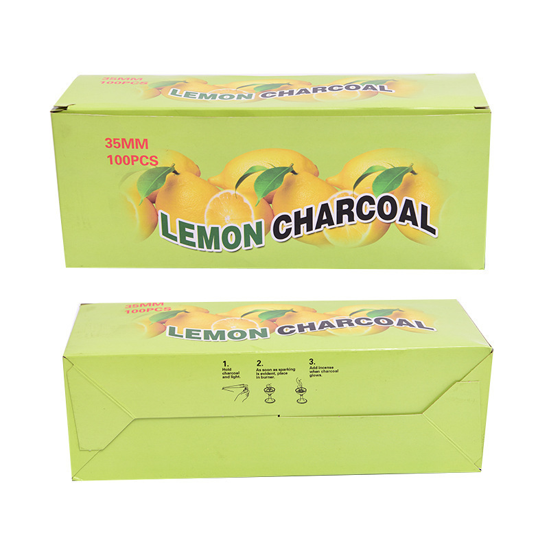 Factory cheap Quick Burning Hookah/shisha/Incense Round lemon charcoal 35mm