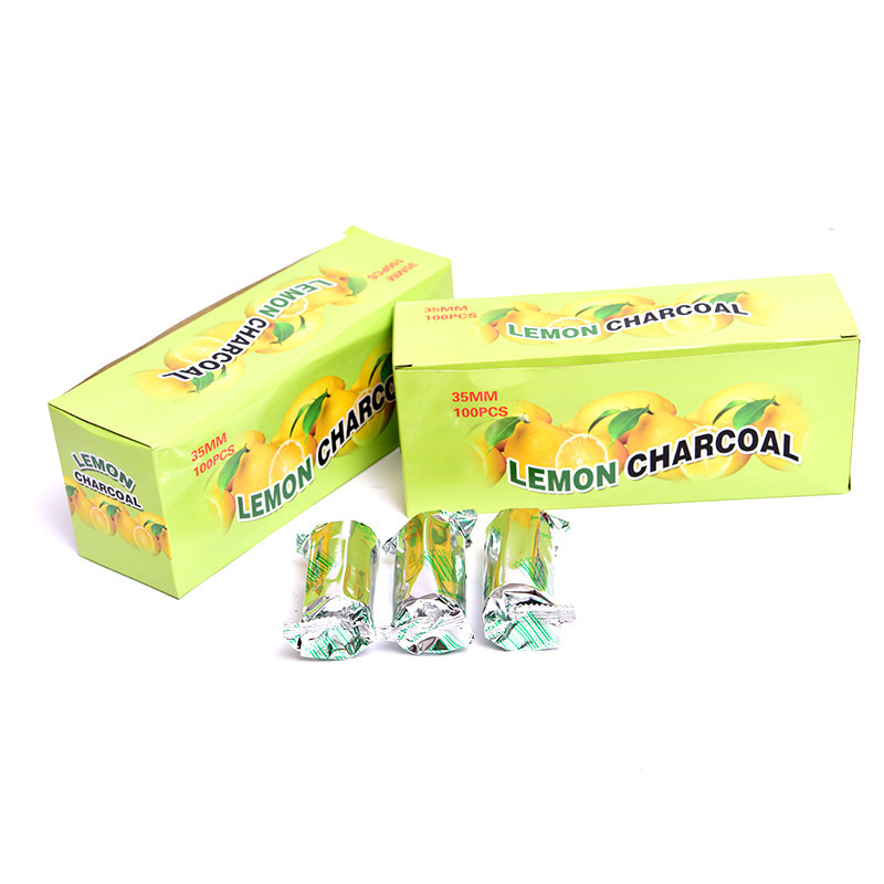 Factory cheap Quick Burning Hookah/shisha/Incense Round lemon charcoal 35mm