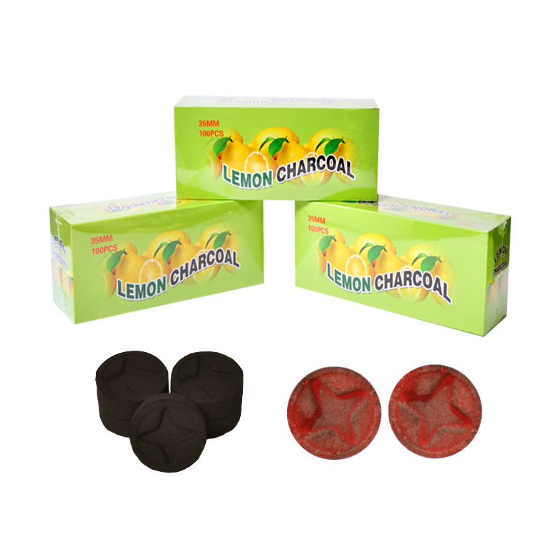 Factory cheap Quick Burning Hookah/shisha/Incense Round lemon charcoal 35mm