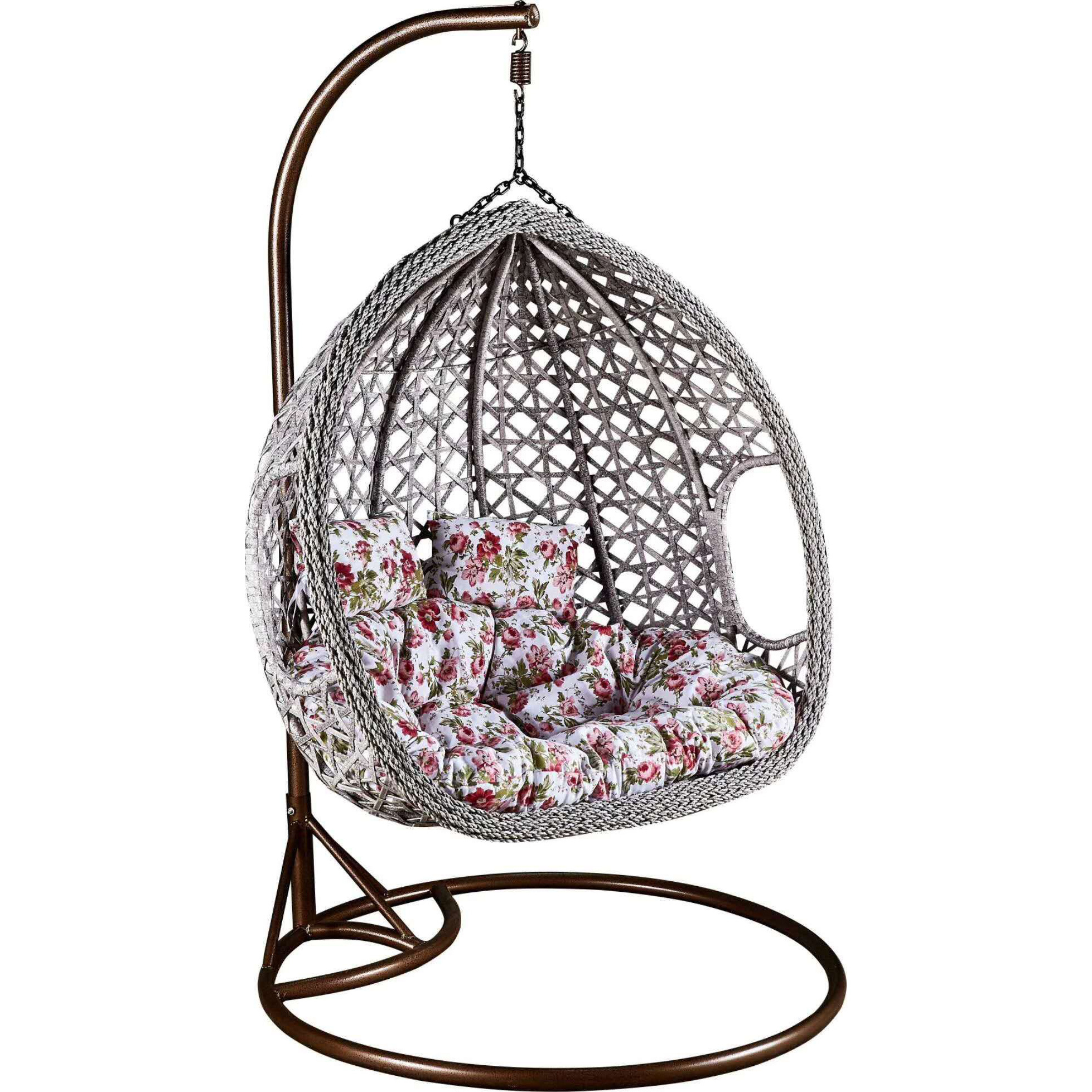 Discount best Wholesale indoor outdoor patio rattan wicker hanging egg swing chair with metal stand for sell