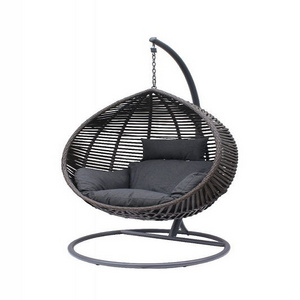 Discount best Wholesale indoor outdoor patio rattan wicker hanging egg swing chair with metal stand for sell