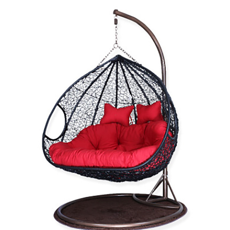 Double Hanging Basket Rattan Chair Adult Indoor Balcony Pe Rattan Leisure Outdoor Swing