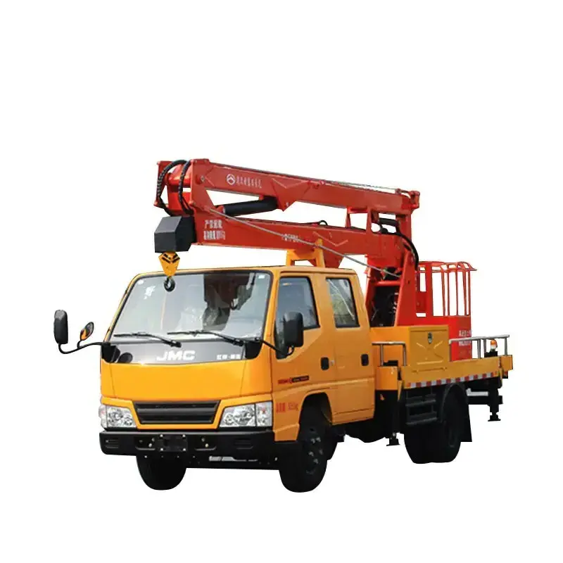 Hydraulic platform cherry picker towable boom lift for aerial work in Stock