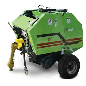 Popular Tractor Mounted Mini Round Hay Straw Baler Machine Round Baler Use Pallet Wrap Round Hay Baler