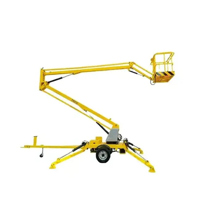 Hydraulic platform cherry picker towable boom lift for aerial work in Stock