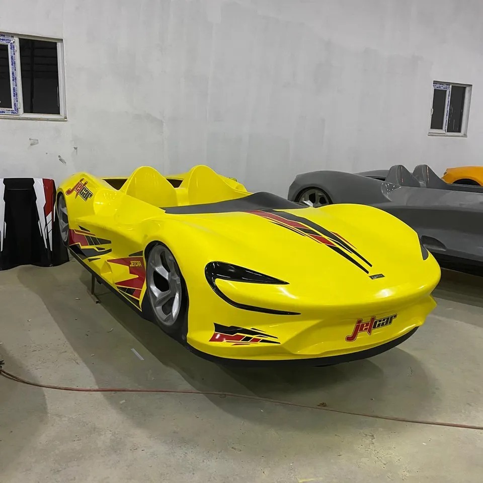 Custom fiberglass j et car high speed j et car boat with motor....