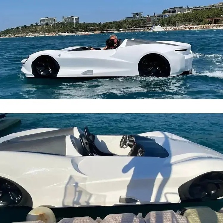 Custom fiberglass j et car high speed j et car boat with motor....