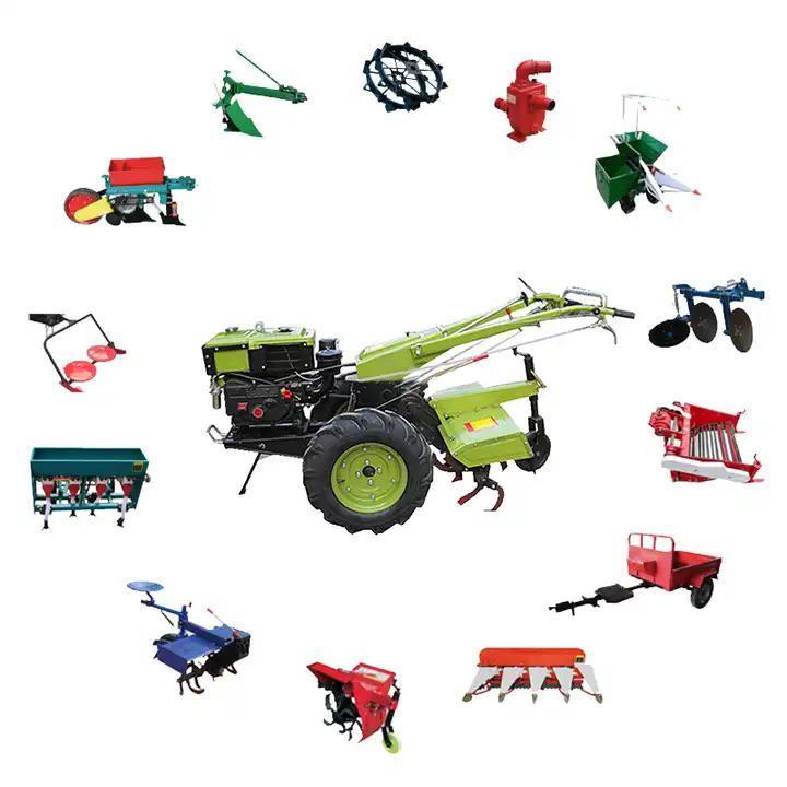 Factory multifunctional walking tractor two wheels mini tractor with disc plough