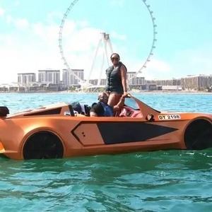 Custom fiberglass j et car high speed j et car boat with motor....